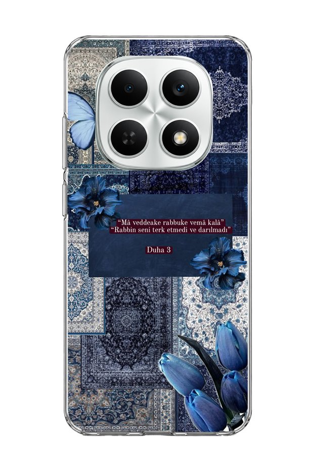 Redmi Note 15 4g Compatible Blue Butterfly Verse Printed Transparent Phone Case