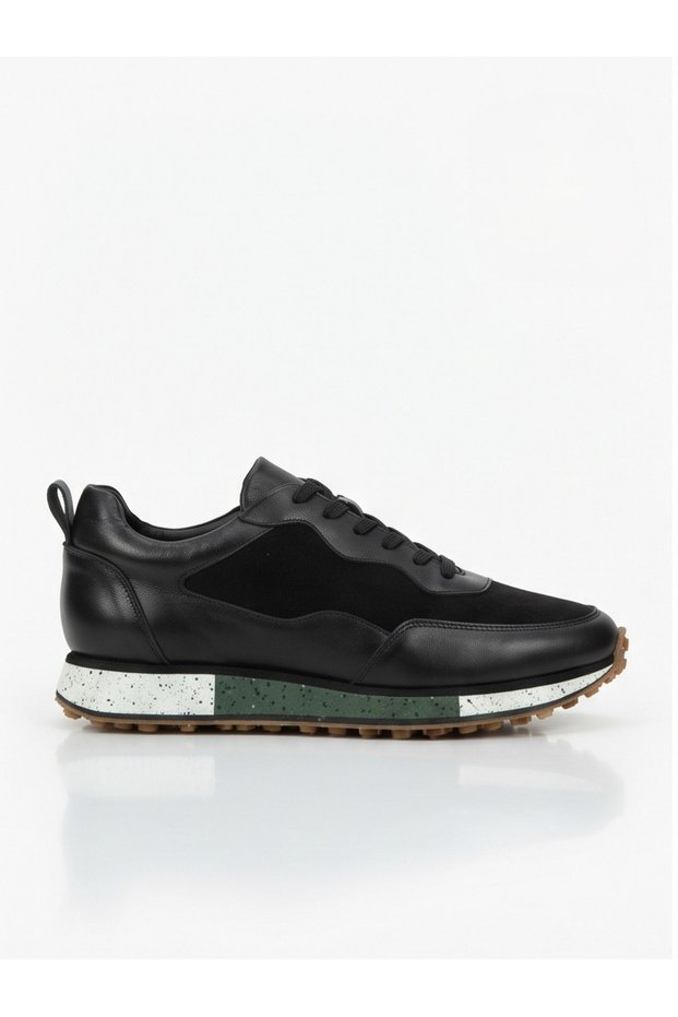 100% Genuine Leather Premium Black Men's Sports Shoes Trend Casual Model Special Sole Series