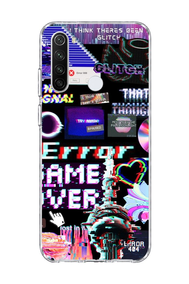 Redmi Note 8 Compatible Black Screen Error Printed Transparent Phone Case
