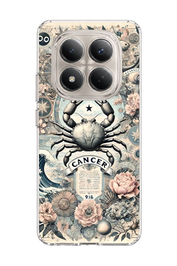 Redmi Note 15 Pro 4g / 5g Compatible Transparent Phone Case with Crab Sign Printed