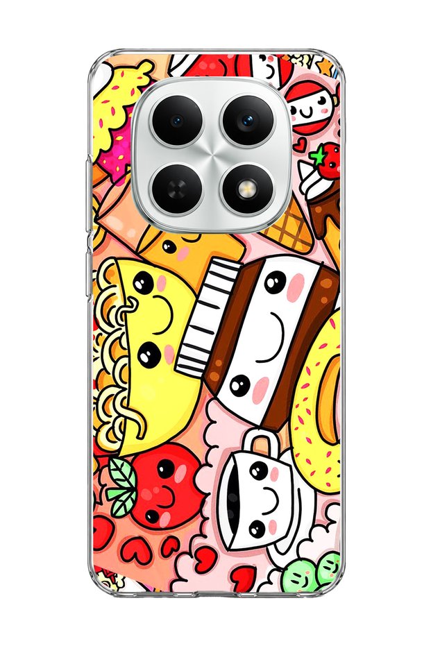 Redmi Note 15 4g Compatible Cute Colorful Food Printed Transparent Phone Case
