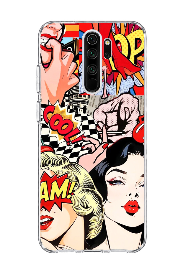 Redmi Note 8 Pro Compatible Comic Book Women's Printed Transparent Phone Case