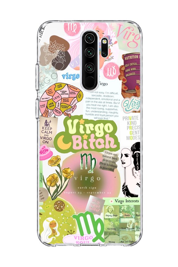 Redmi Note 8 Pro Compatible Virgo Sign Printed Transparent Phone Case