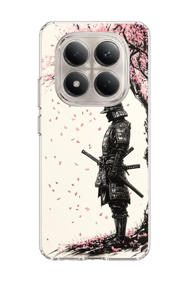 Redmi Note 15 Pro 4g / 5g Compatible Samurai Cherry Wood Printed Transparent Phone Case