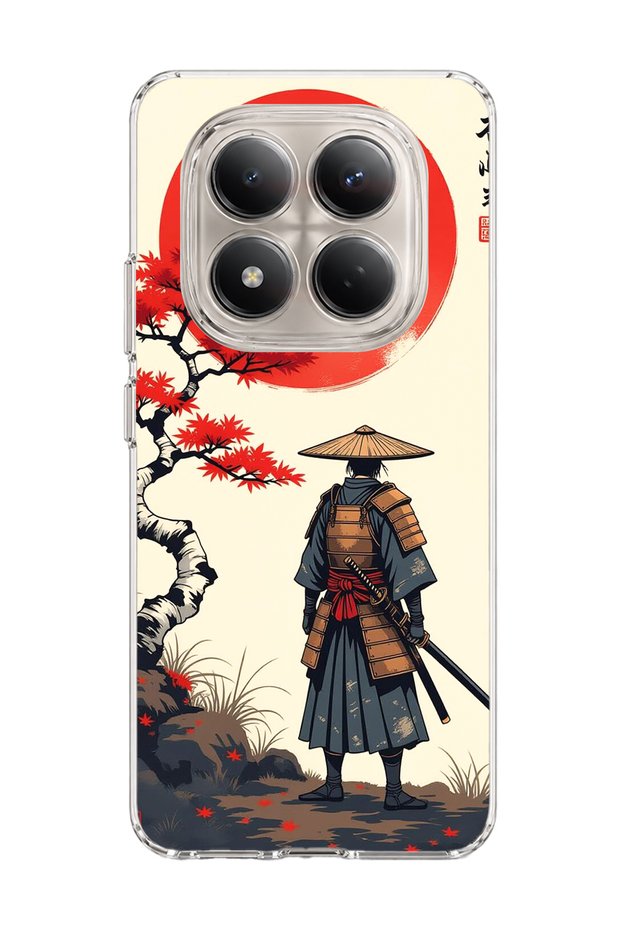 Redmi Note 15 Pro 4g / 5g Compatible Samurai Red Sun Maple Printed Transparent Phone Case