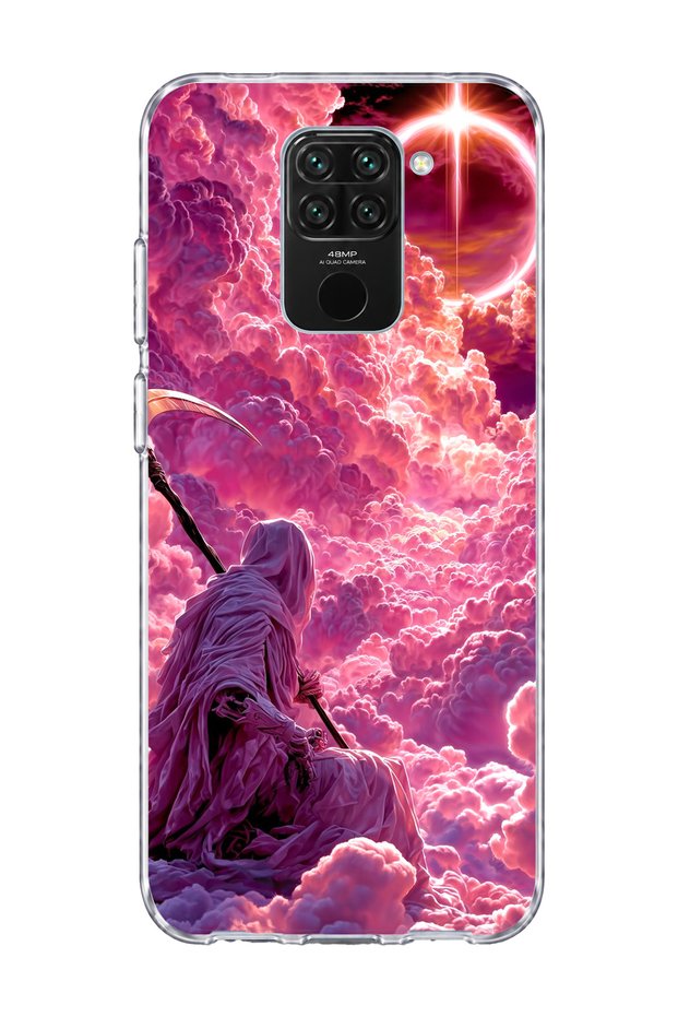 حافظة هاتف شفافة مطبوعة باللون الوردي من Azrail متوافقة مع Redmi Note 9