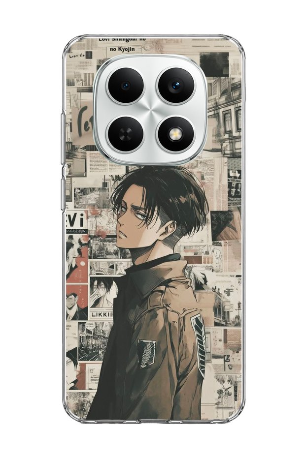 Redmi Note 15 4g Compatible Anime Newspaper Collage Printed Transparent Phone Case
