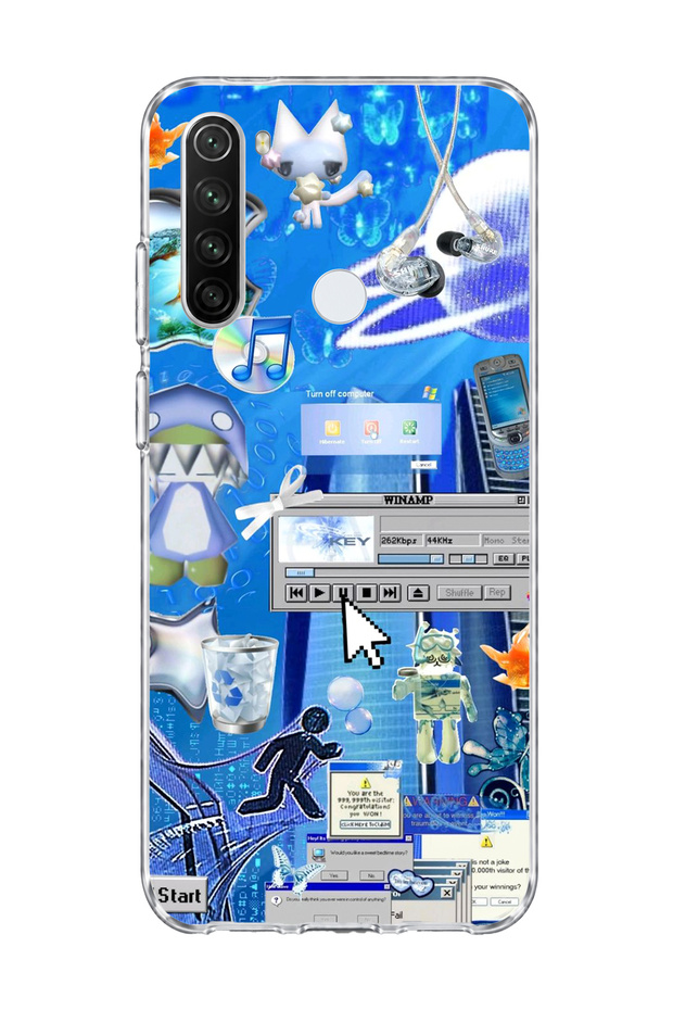 Redmi Note 8 Compatible Goldfish Computer Printed Transparent Phone Case