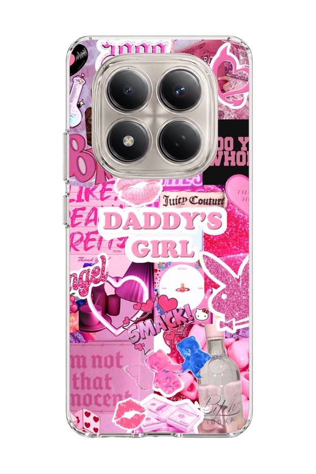 Redmi Note 15 Pro 4g / 5g Compatible Pink Lip Heart Printed Transparent Phone Case