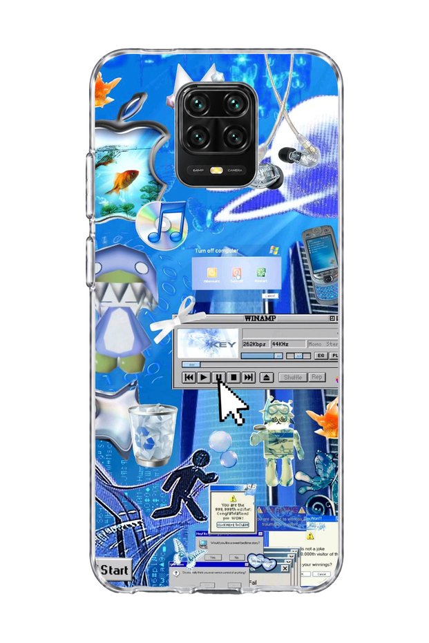 Redmi Note 9 Pro Compatible Goldfish Computer Printed Transparent Phone Case