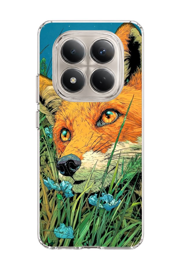 Redmi Note 15 Pro 4g / 5g Compatible Fox Green Grass Printed Transparent Phone Case