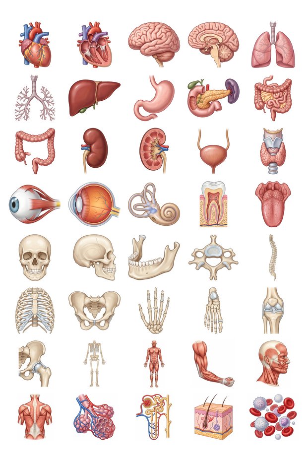 Anatomy Sticker Set Digital Illustration 40 Pieces Organ Skeleton Medical Student Agenda Sticker
