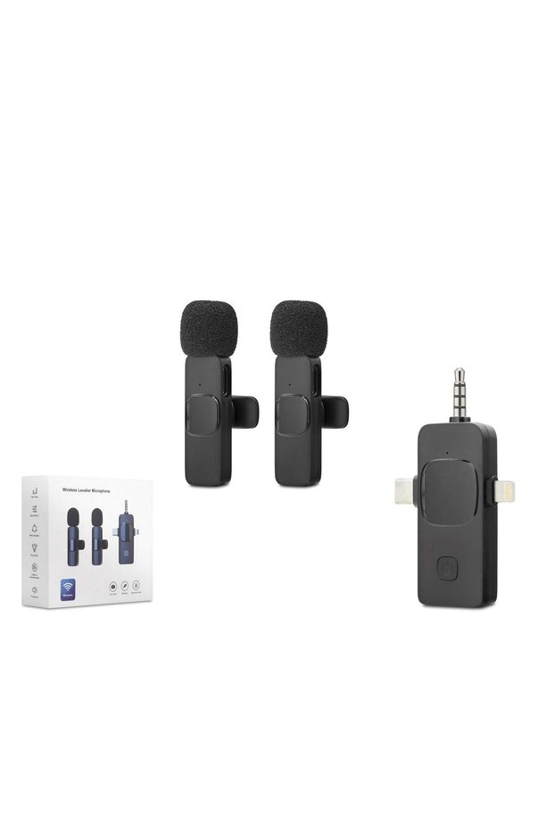 Wireless Dual Microphone 3.5 mm + Type-C + Lightning Black Hdx2782