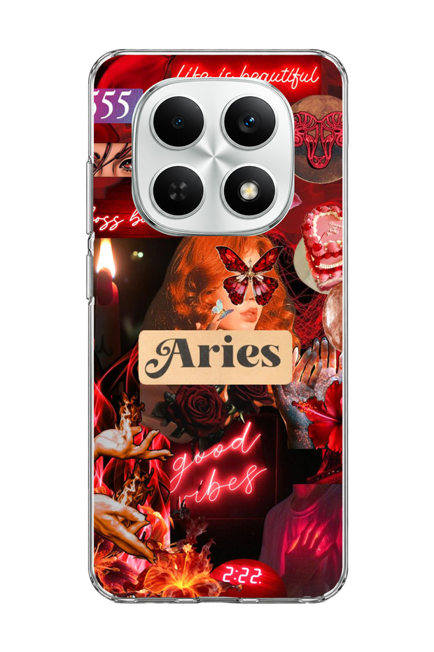 Redmi Note 15 4g Compatible Aries Zodiac Sign Printed Transparent Phone Case