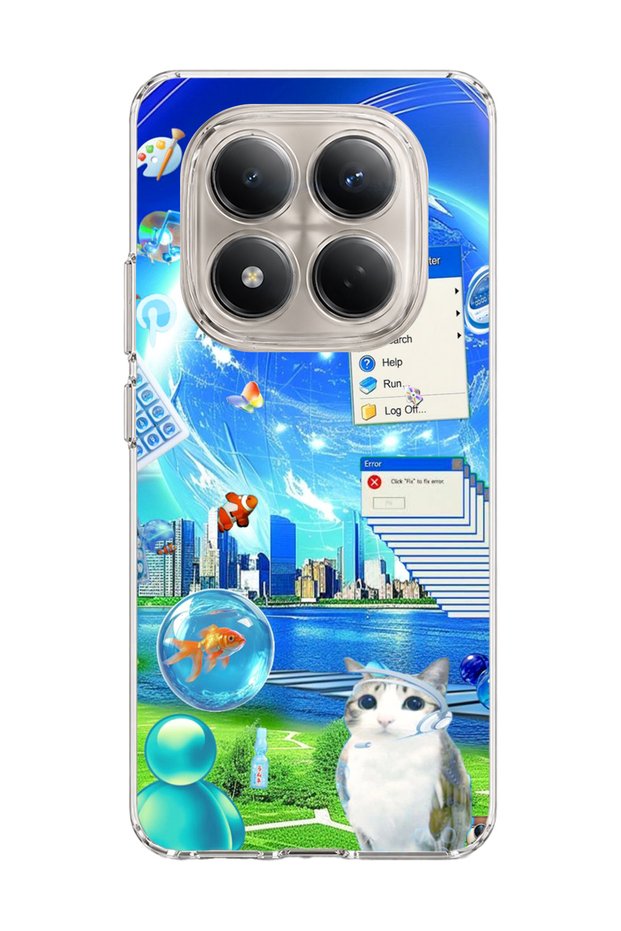 Redmi Note 15 Pro 4g / 5g Compatible Transparent Phone Case with Jellyfish and Cat Print
