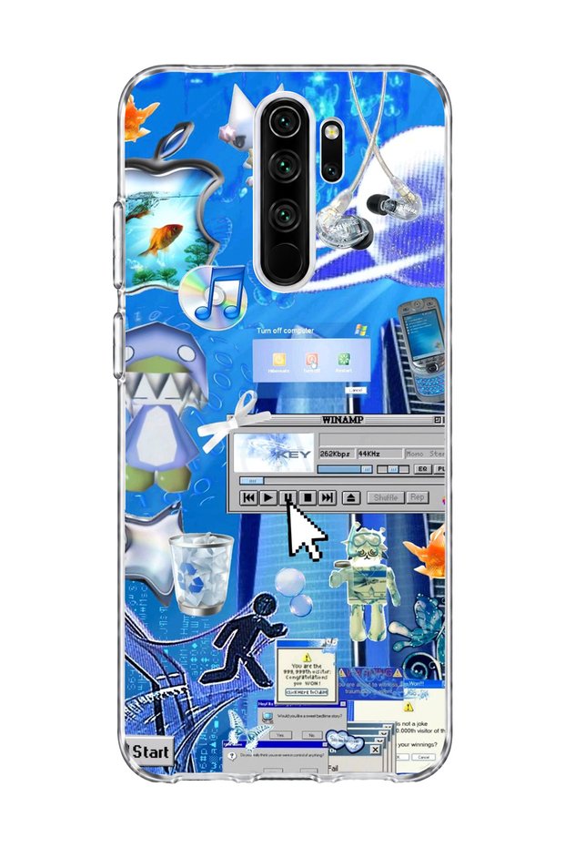 Redmi Note 8 Pro Compatible Goldfish Computer Printed Transparent Phone Case
