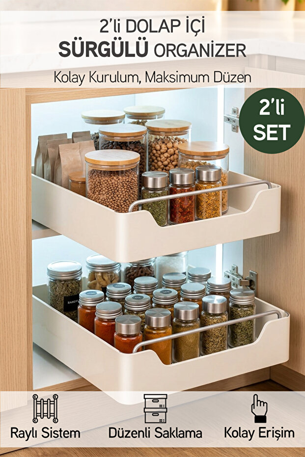 Closet Organizers - Cream - Plastic