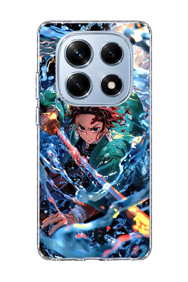Redmi Note 14 Pro 4g Compatible Anime Water Sword Printed Transparent Phone Case