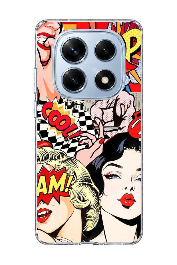 Redmi Note 14 Pro 4g Compatible Comic Book Women's Printed Transparent Phone Case