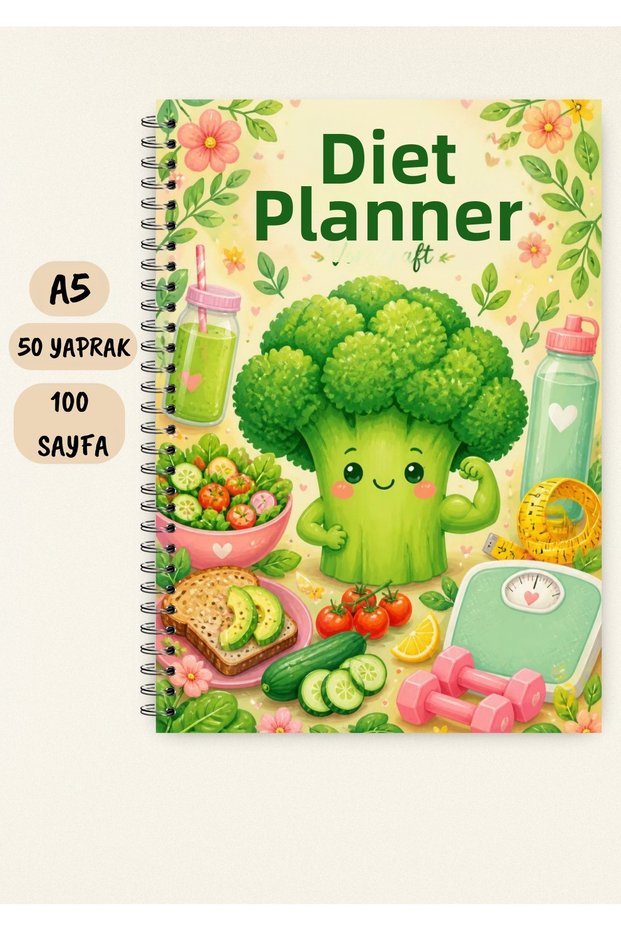 Diet Planner Notebook A5 50 Sheets 100 Pages Wire Spiral Dy00015