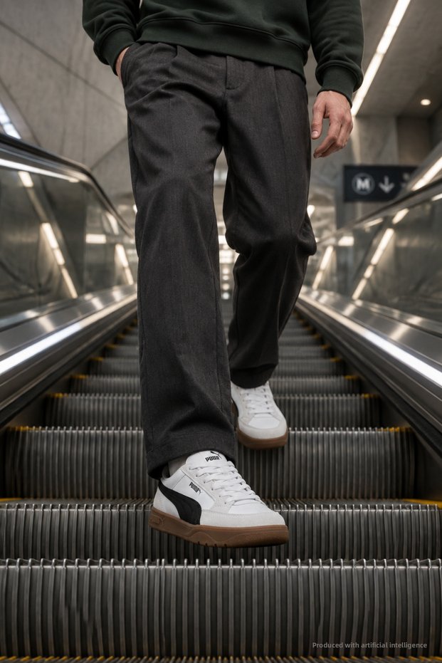 Pr-1508 White Black Men's Casual Sneaker Daily Comfortable Sports Shoes