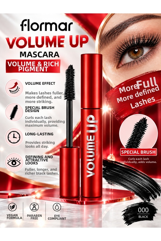 Volume up Mascara 12 ml – Intensely Black Pigmented Volumizing Mascara