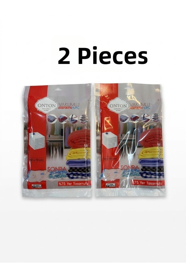 2 Pieces 50X70 cm Vacuum Bags - 75% Space-Saving Clothing and Textile Vacuum Storage Bag Set