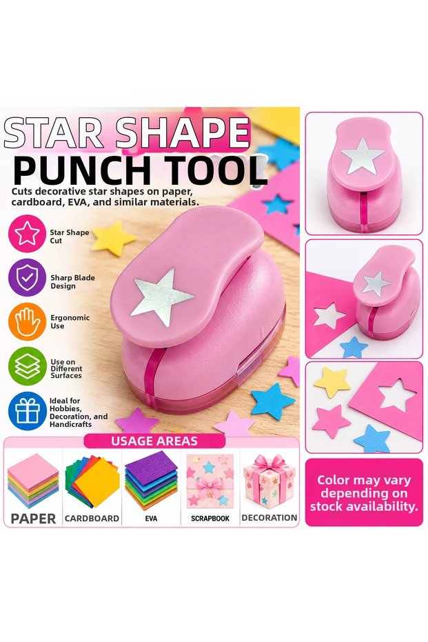 Star Shaped Medium Size Hole Punch – Star Figure Cutter – Paper Cardboard Eva Puncher