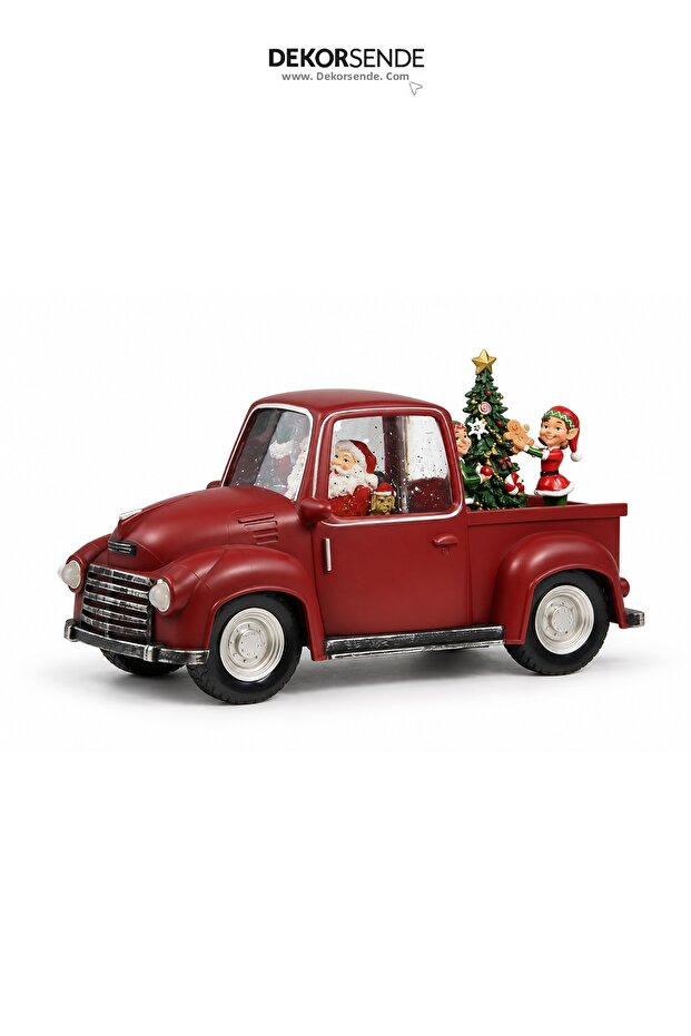 Christmas Snow Globe with Car, Elf and Child, Santa Claus Model 28X15 cm