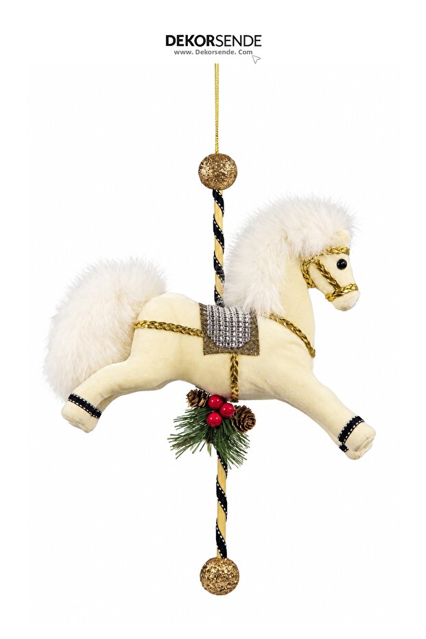 Christmas Ornament Carousel White 40 cm