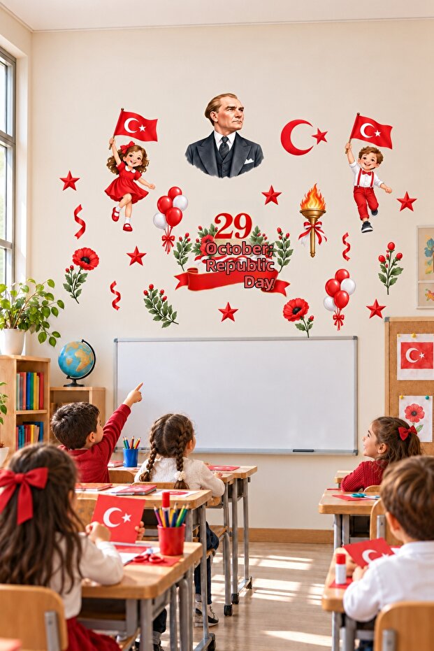 29 October Republic Day Classroom Nursery School Decoration Decorative Sticker Set