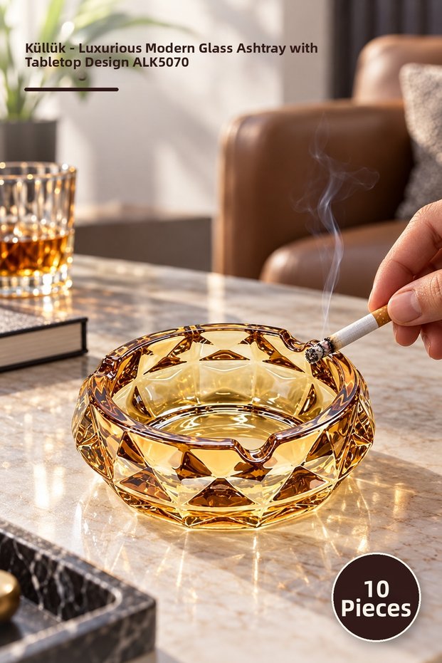 10 Pieces Ashtray – Luxury Modern Glass Design Desktop Decorative Ashtray Alk5070 Ashtray Glass