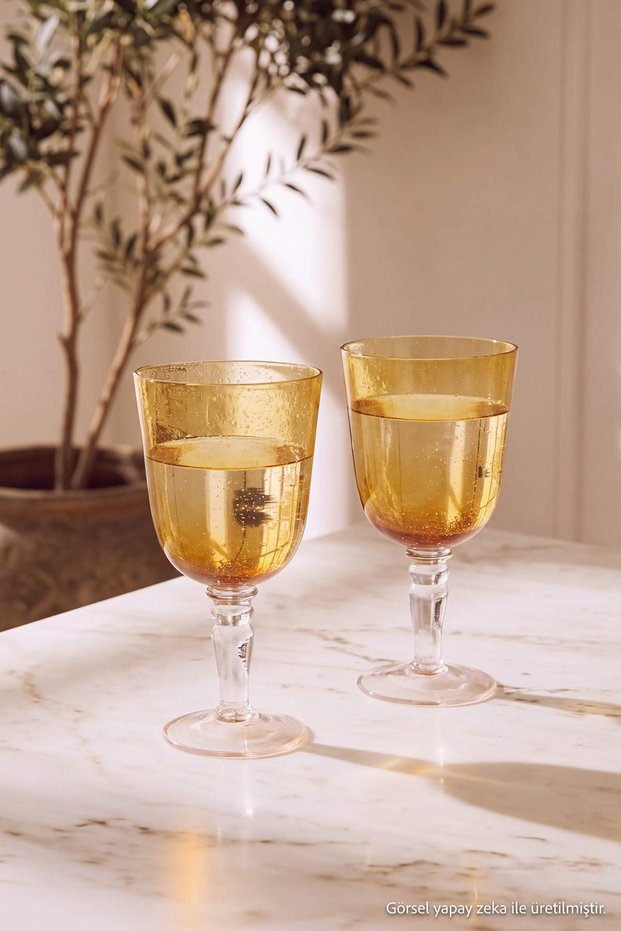 Handmade Self-Colored Goblet & Presentation Bowl 330 Cc Amber Tphaw27Kdh00002