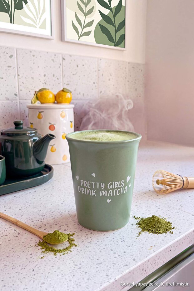 Pretty Girls Drink Matcha Handleless Mug 11 cm - 355 ml Tphss26Up00010