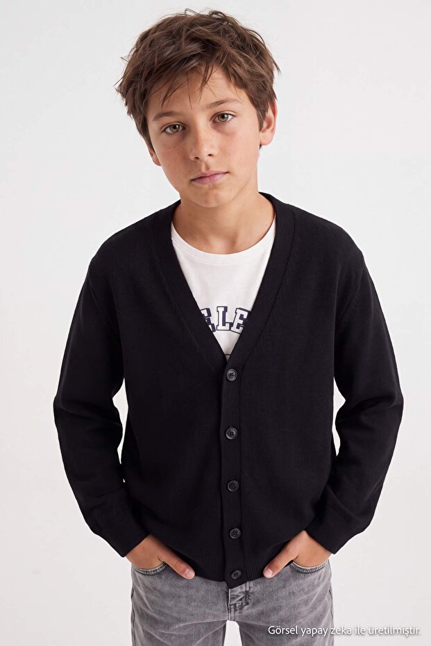 Black Boy's Cardigan Tkdaw27Hi00005