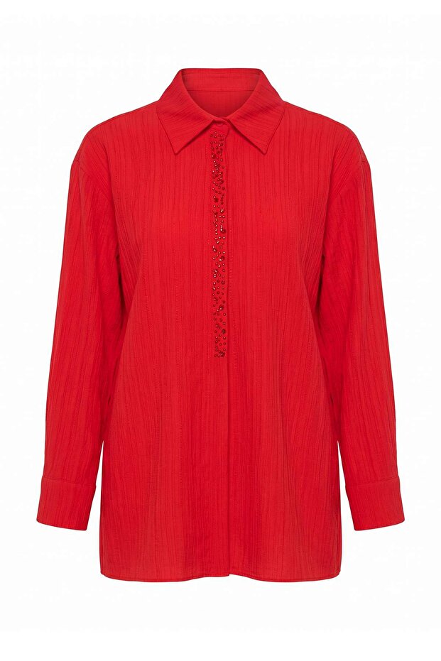 Red Stone Detailed Shirt Tctaw27Uk00009