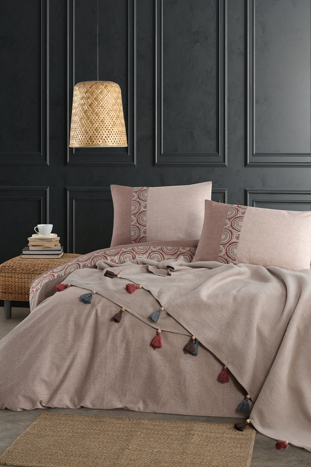 Charm Duvet Cover Set Cotton 5 Piece Ecru