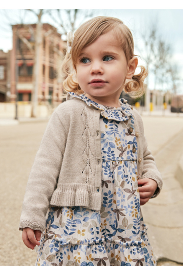 0-36 Months Baby Girl Knitwear Cardigan Beige