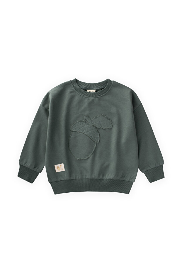 Thin Seasonal Sweatshirt 1-7 Years Khaki Green