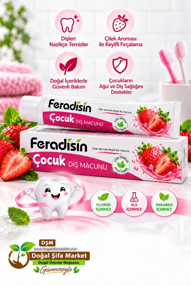 Feradisin Strawberry Extract Natural Children's Toothpaste