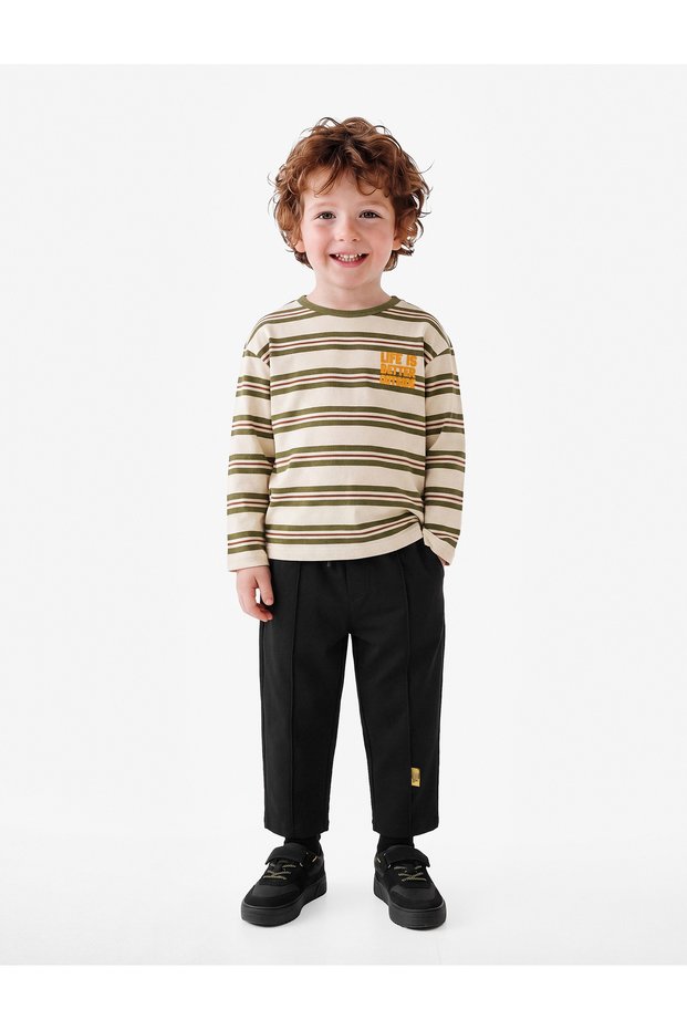 Oversize Balloon Cut Black Baby Boy Pants 6Smb40059Tw