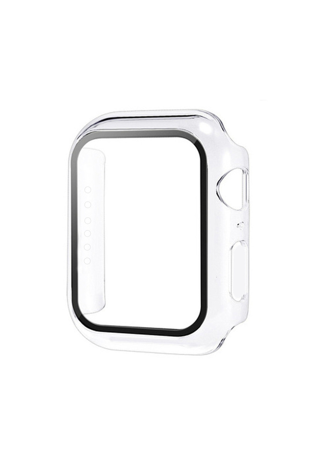 40mm Transparent Tempered Glass+Cover for Apple Watch 49mm 46mm 45mm 44mm 42mm 41mm 40mm 38mm PC Bum