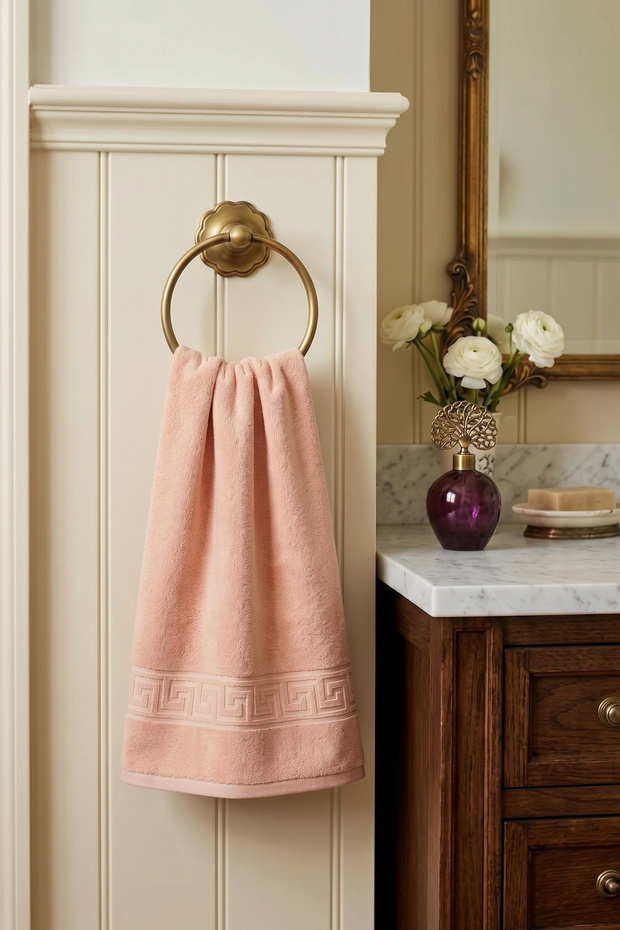 Pudra Greek Hand Towel - 50X90 Cm, 225 Gr, 100% Cotton, Spa and Hotel Towel