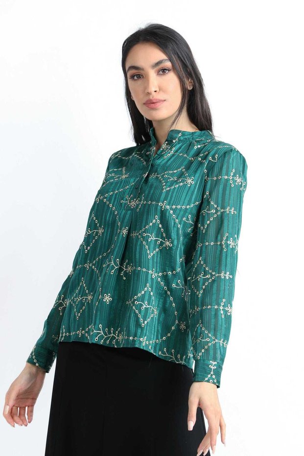 Printed Long-Sleeve Top