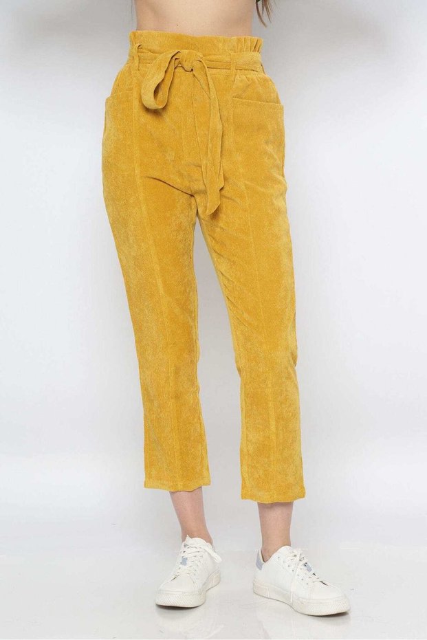 Solid High-Waisted Pants