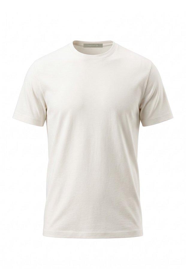 White Color Men's Crew Neck Basic t Shirt