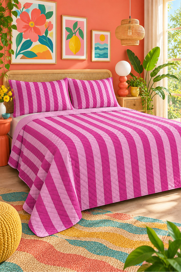 Modern Pattern Double Printed Pique (200x220 Cm) Colorful