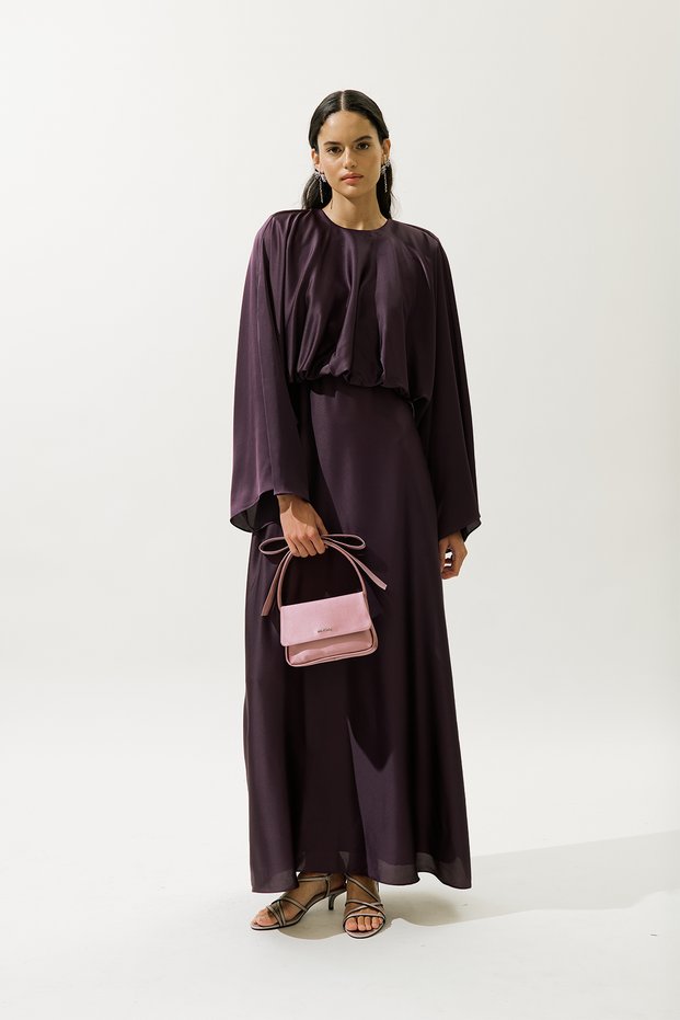 Rochie de seară ADELE SATIN ROCHIE PURPLE