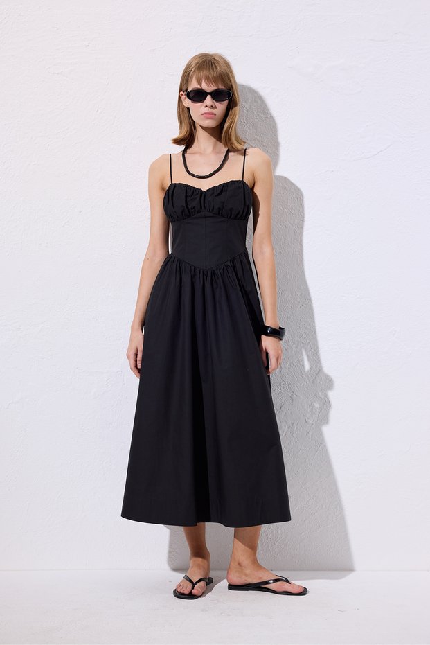 Tightened Corset Dress Black