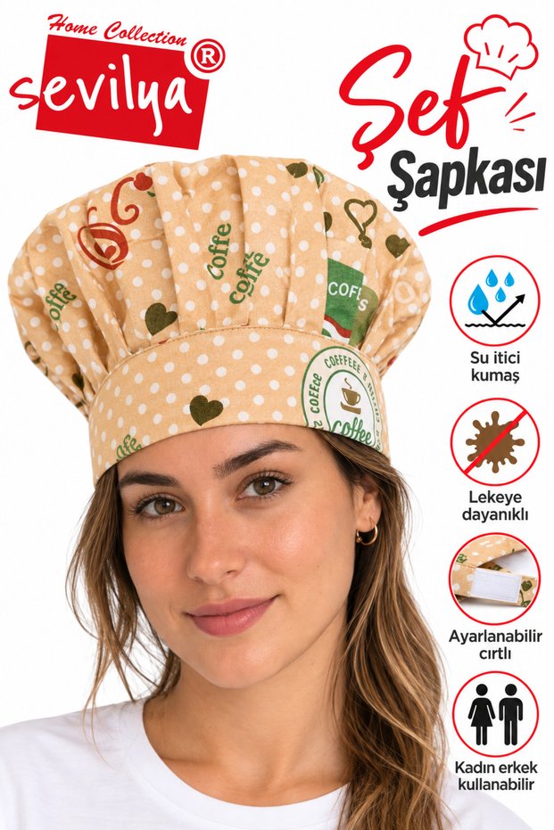 Adjustable Chef's Beret Adjustable Chef's Hat Chef Hat Patterned Chef Hat